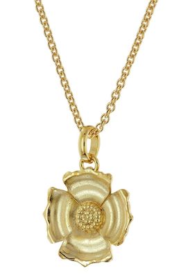 trendor Schmuck Damen-Halskette mit Blüten-Anhänger 925 Silber Vergoldet 31160