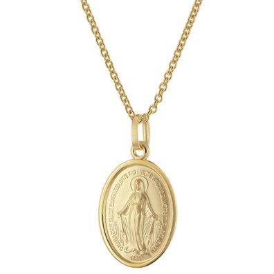 trendor Schmuck Halskette Milagrosa 925 Silber Vergoldet Madonna Medaille 31164