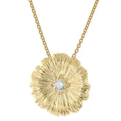 trendor Schmuck Damen-Kette mit Lotusblatt-Anhänger 925 Silber Vergoldet 31153