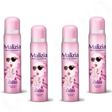 Malizia DONNA Body Spray deodorant deo Lolita 4x 100ml