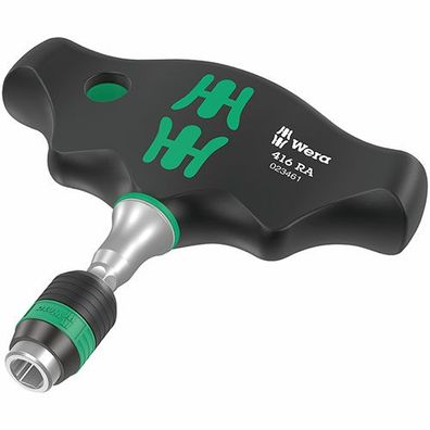 416 RA Quergriff-Bits-Handhalter Wera, Ratschenfunktion, Rapidaptor, 1/4" x 45