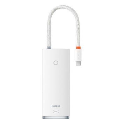 Baseus Lite Serie USB-C HUB Weiß - 2x USB 3.0, USB-C PD, HDMI 1.4, SD/TF Kartenl