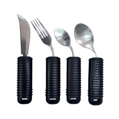 Gima Besteck-Set 4-teilig Edelstahl formbar mit Greifhilfe fér Senioren