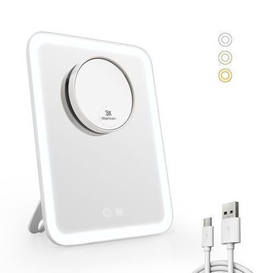 EMKE Kosmetikspiegel Mit Beleuchtung Touch Schminkspiegel Mit 3-fach Vergrößerung