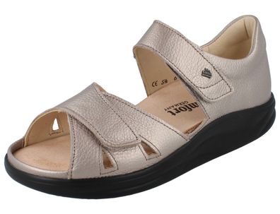 FINN Comfort Finnamic Makuhari Damen Sandale metallic beige Glattleder