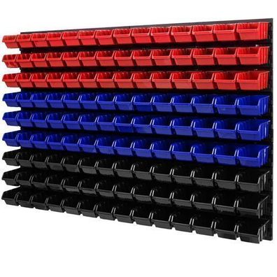 Stapelboxen Set 4x Wandregal Lagersystem 126 Boxen 1152 mm x 780 mm