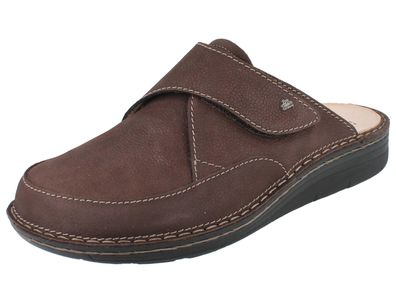 FINN Comfort Aguilas Herren Clog dunkelbraun genarbtes Nubukleder