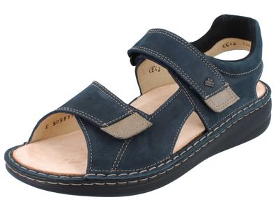 FINN Comfort Skiathos Herren Sandale dunkelbraun genarbtes Glattleder