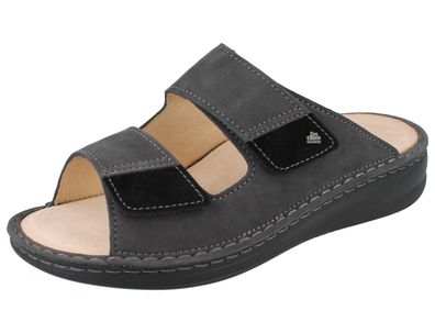 FINN Comfort Psara Herren Pantolette dunkelgrau Nubukleder