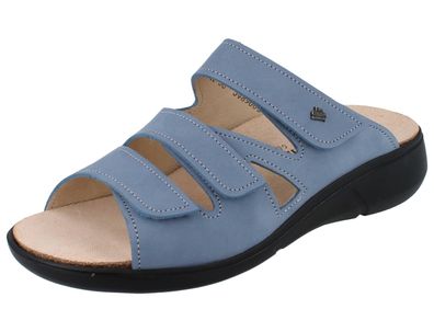 FINN Comfort Kiribati Damen Pantolette blau Nubukleder