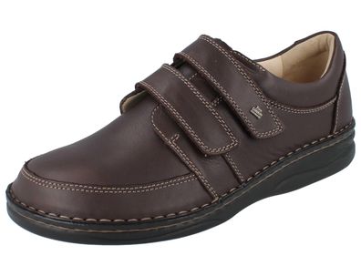 FINN Comfort Wicklow Herren Kletthalbschuhe braun schoko Glattleder
