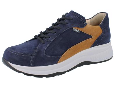 FINN Comfort FINNCO Piccadilly Herren Halbschuhe blau braun Velourleder