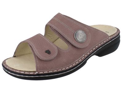 FINN Comfort Sansibar Damen Pantolette rosa genarbtes Nubukleder