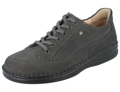 FINN Comfort Falkland Herren Halbschuhe dunkelgrau Nubukleder
