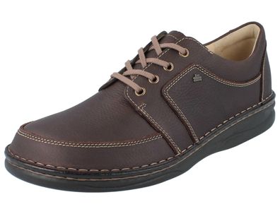 FINN Comfort Norwich Herren Halbschuhe dunkelbraun genarbtes Nubukleder
