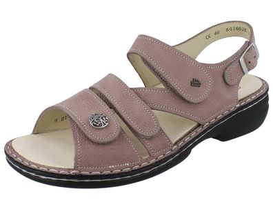 FINN Comfort Gomera Damen Sandale rosa genarbtes Nubukleder