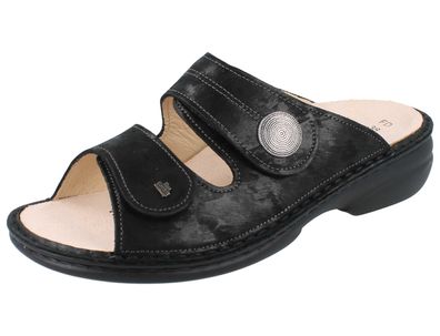 FINN Comfort Sansibar Damen Pantolette schwarz nero Nubukleder