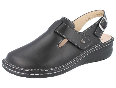 FINN Comfort Aveiro Damen Clog antistatic schwarz Nappaleder