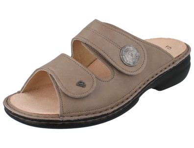 FINN Comfort Sansibar Damen Pantolette beige camel Glattleder