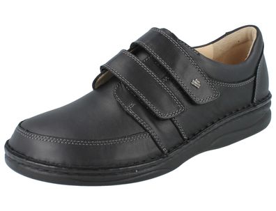 FINN Comfort Wicklow Herren Kletthalbschuhe schwarz Neymar Glattleder