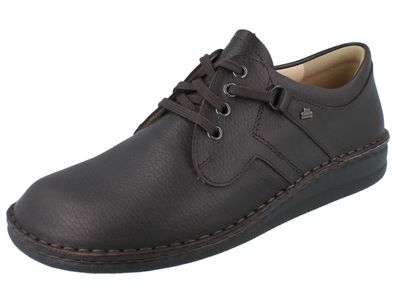 FINN Comfort Vaasa Herren Halbschuhe dunkelbraun Glattleder