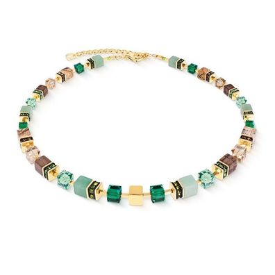 Collier - Edelstahl - GeoCUBE Grüner Aventurin