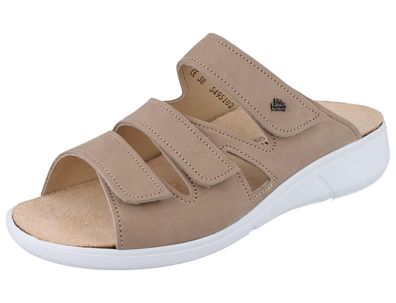 FINN Comfort Kiribati Damen Pantolette taupe Nubukleder