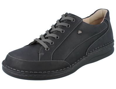 FINN Comfort Falkland Herren Halbschuhe schwarz Leder