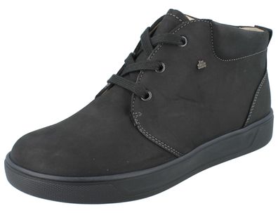 FINN Comfort FINNCO Mantua Damen und Herren Halbschuhe knöchelhoch schwarz Nubukleder