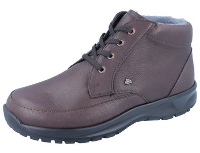 FINN Comfort Stiefel Aibling braun coffee genarbtes Glattleder Lammfellfutter