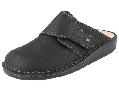 FINN Comfort Amalfi Herren Clog schwarz genarbtes Nubukleder