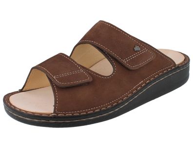 FINN Comfort Riad Herren Pantolette dunkelbraun Nubukleder