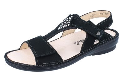 FINN Comfort Calvia Damen Sandale schwarz Nubukleder