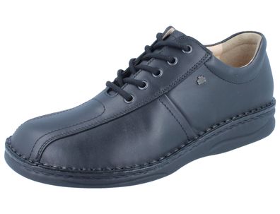 FINN Comfort Dijon Herren Schnürhalbschuhe schwarz Glattleder