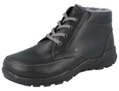FINN Comfort Aibling Herren Winterstiefel schwarz Glattleder Lammfellfutter