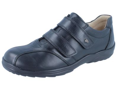 FINN Comfort Cardiff Herren Kletthalbschuhe schwarz Glattleder