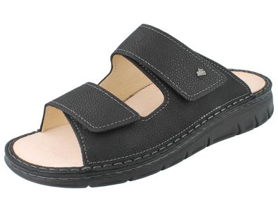 FINN Comfort Rab Herren Pantolette schwarz genarbtes Nubukleder