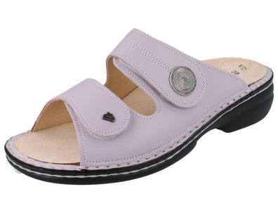 FINN Comfort Sansibar Damen Pantolette beige silber Nubukleder