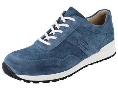 FINN Comfort Prezzo Herren Halbschuhe jeansblau Veloursleder