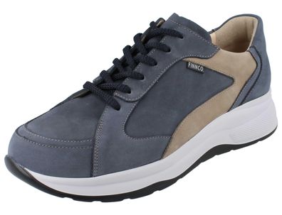 FINN Comfort FINNCO Piccadilly Herren Halbschuhe blau beige Nubukleder