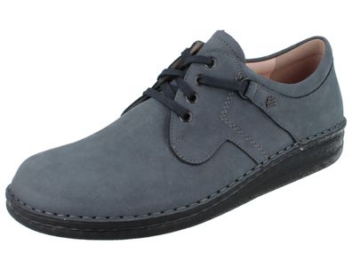FINN Comfort Vaasa Herren Halbschuhe blau grau Nubukleder
