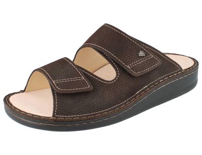 FINN Comfort Riad Herren Pantolette dunkelbraun Nubukleder