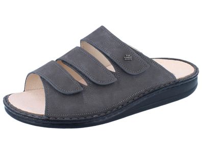 FINN Comfort Korfu Herren Pantolette grau Nubukleder