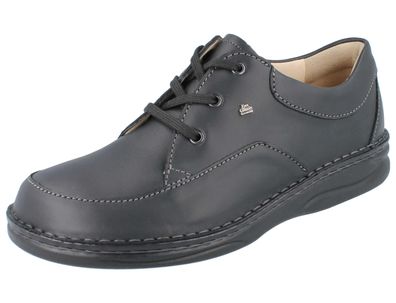 FINN Comfort Bagan Herren Schnürhalbschuhe schwarz Glattleder