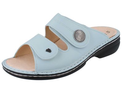 FINN Comfort Sansibar Damen Pantolette hellblau sky Glattleder