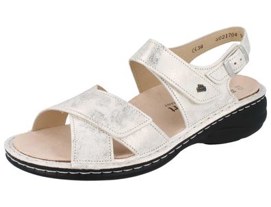 FINN Comfort Linosa Damen Sandale creme gold Glattleder