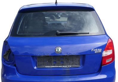 Skoda Fabia 5J Limousine Schrägheck Heckklappe hinten mit Scheibe blau LF5K