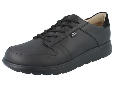 FINN Comfort Timaru Herren Halbschuhe mit Reißverschluss schwarz Velours- und Glattl