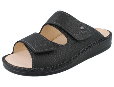 FINN Comfort Riad Herren Pantolette schwarz genarbtes Glattleder