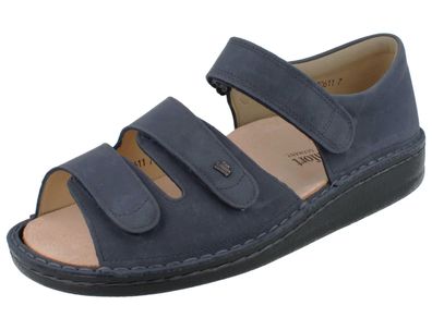 FINN Comfort Baltrum Herren Sandale dunkelbraun genarbtes Glattleder